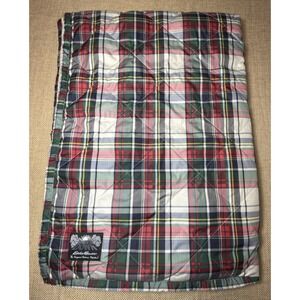 Eddie Bauer Down Throw Blanket Plaid Tartan Red Green Sherpa Cozy Camp Lodge